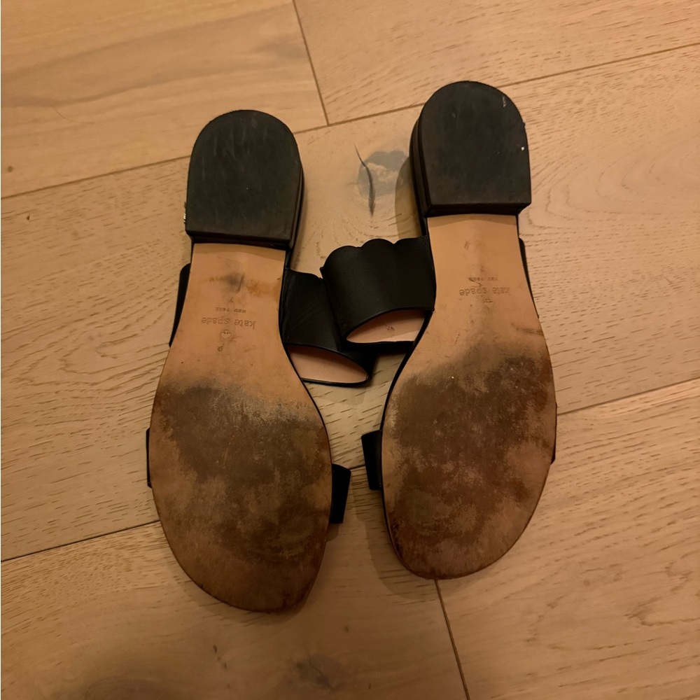 Kate spade Black Scalloped Slide Sandals - Picture 3 of 3